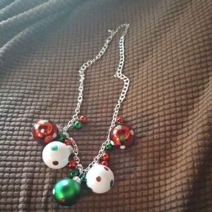 Festive Red, Green, and White Necklace